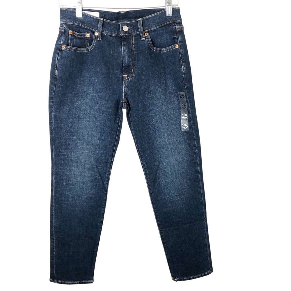 Gap NWOT Women's Girlfriend Mid-Rise Dark Wash Jeans Size 25R Short
